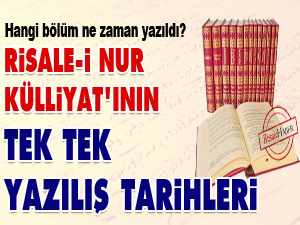 Risale i Nur Külliyat ının tek tek yazılış tarihleri