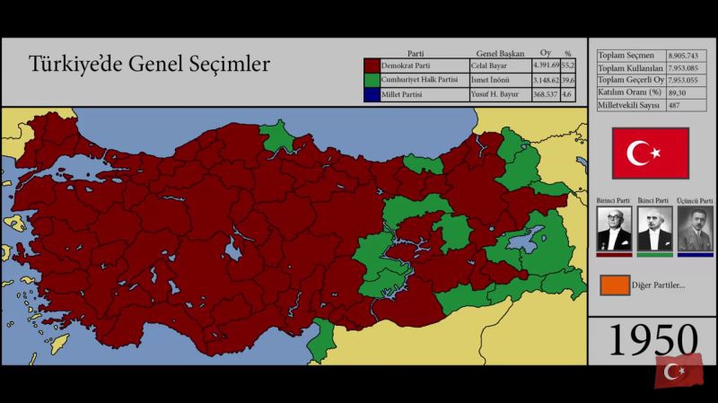 Haritalarla Türkiye'nin seçim tarihi 1
