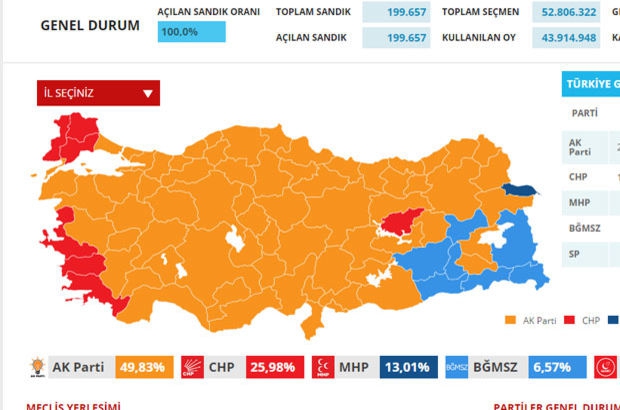 Haritalarla Türkiye'nin seçim tarihi 16