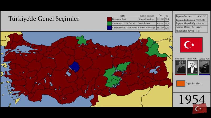 Haritalarla Türkiye'nin seçim tarihi 2
