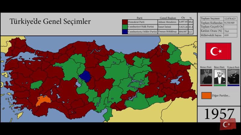 Haritalarla Türkiye'nin seçim tarihi 3