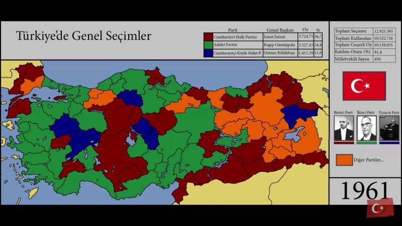 Haritalarla Türkiye'nin seçim tarihi 4