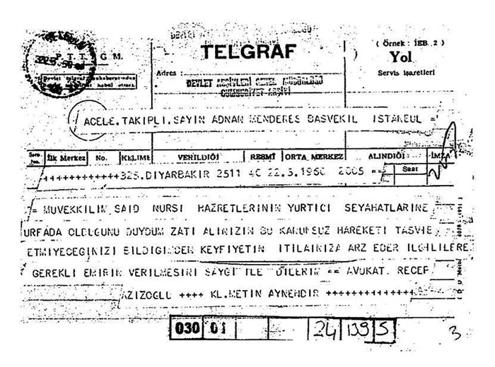 58 yıllık 'Said Nursi'yi vermeyiz' telgrafları 2