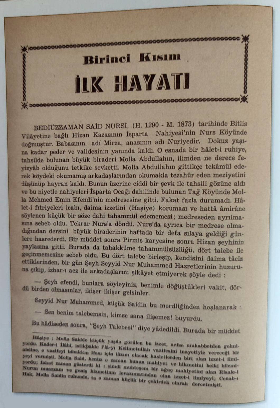 Said Nursi'nin doğum tarihi ve Tarihçe-i Hayat 5