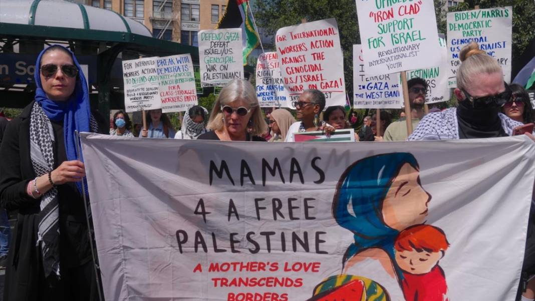 New York'ta Filistin'e destek, israile lanet gösterisi 3