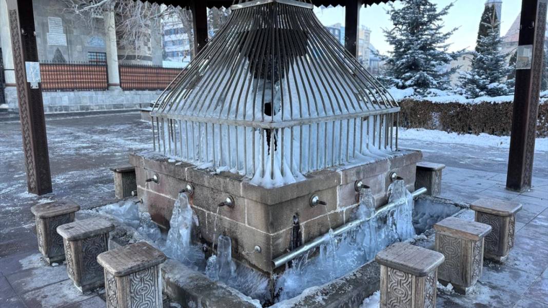 Doğu Anadolu'da Sibirya soğukları: Çeşmeler dondu 3