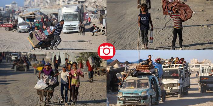 Katil israil yüzünden Gazzelilerin göçü sürüyor