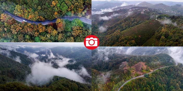 Çam Dağı'nda sonbaharın renkleri sisle buluştu