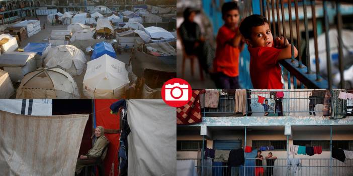 Göç eden Gazzeliler, Deyr Belah'taki UNRWA okullarına sığındı