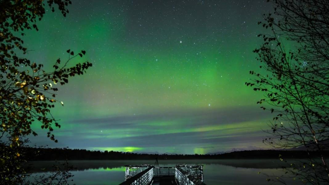 Yeşil ışıklar ile aydınlanan gece 5