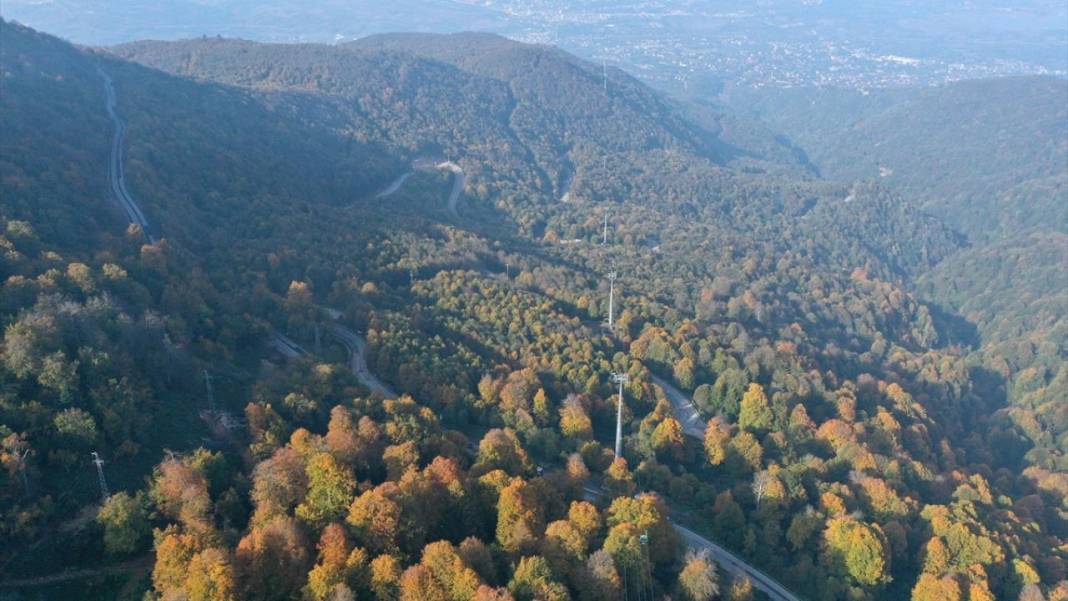 Teleferikten 360 derecelik açıyla sonbahar renkleri 14