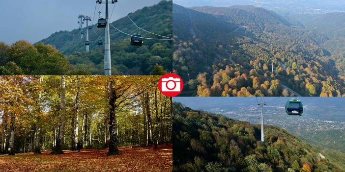Teleferikten 360 derecelik açıyla sonbahar renkleri