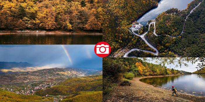 Amasya Boraboy Gölü'nde sonbahar güzelliği