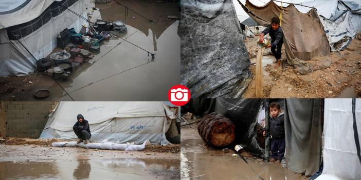 Gazzelilerin çadırlarını su bastı