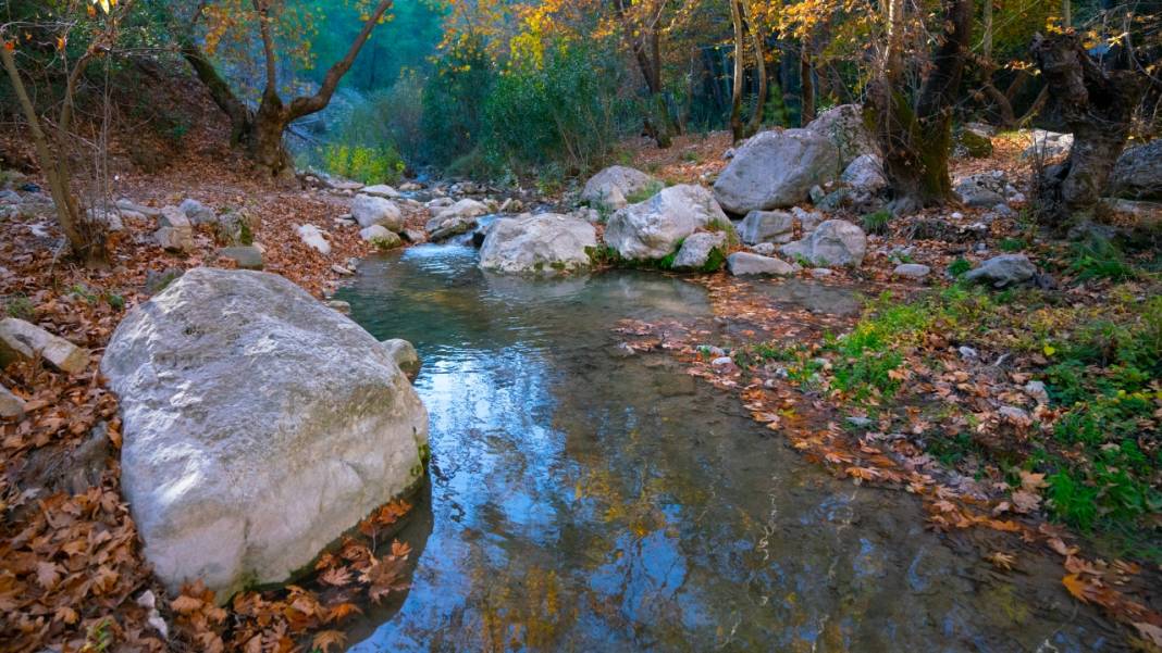 Sonbahar renkleri Beydağları'ndaki dere yataklarında farklı güzel 7