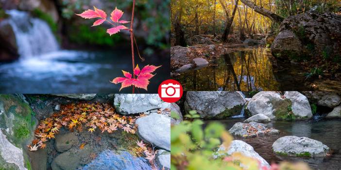 Sonbahar renkleri Beydağları'ndaki dere yataklarında farklı güzel