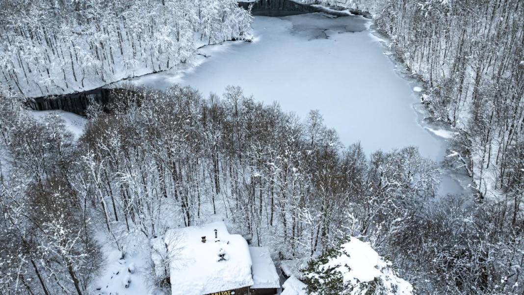 Yedigöller Milli Parkı beyaza büründü 10