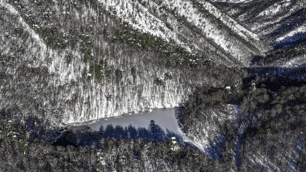 Yedigöller Milli Parkı beyaza büründü 6