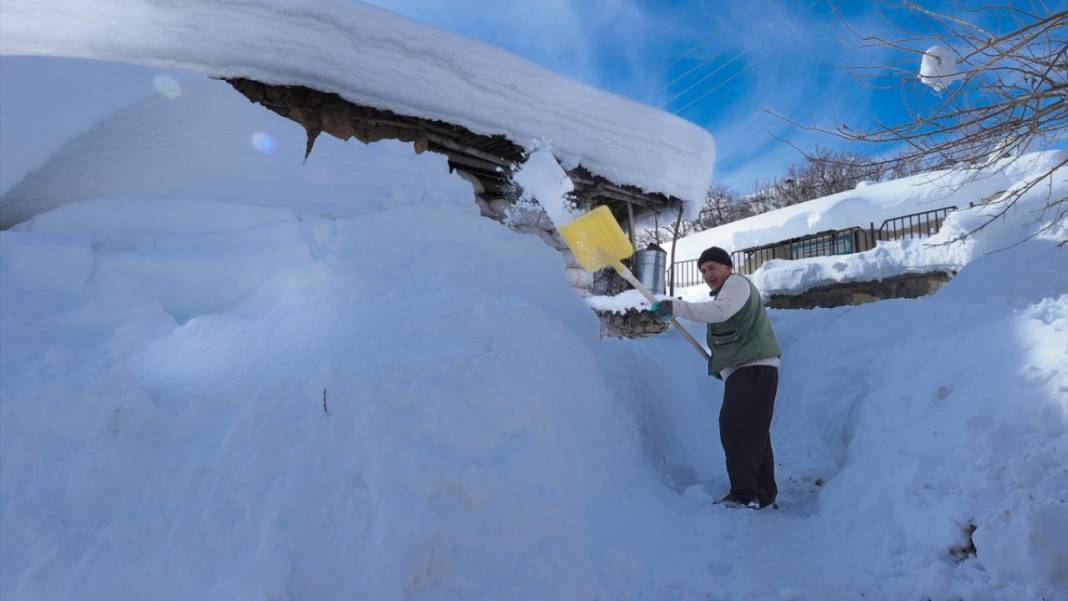 Kar kalınlığının yer yer 2 metreyi aştığı Hakkari'de besiciler zorlu mesaide 16