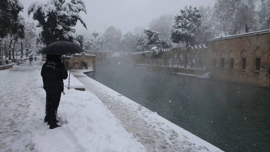 Balıklıgöl’de nadir görülen, 'beyaz rahmet kar' manzaraları 10