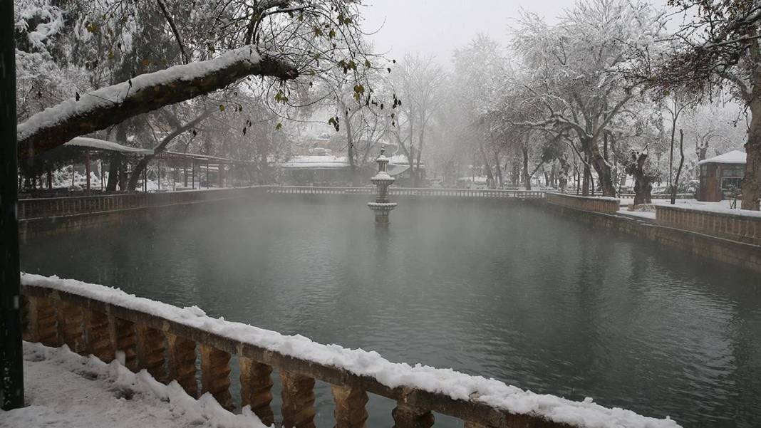 Balıklıgöl’de nadir görülen, 'beyaz rahmet kar' manzaraları 5