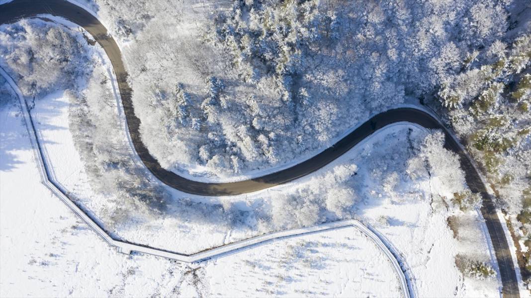 Bolu ve Düzce'nin yüksek kesimlerinde kar güzelliği 18