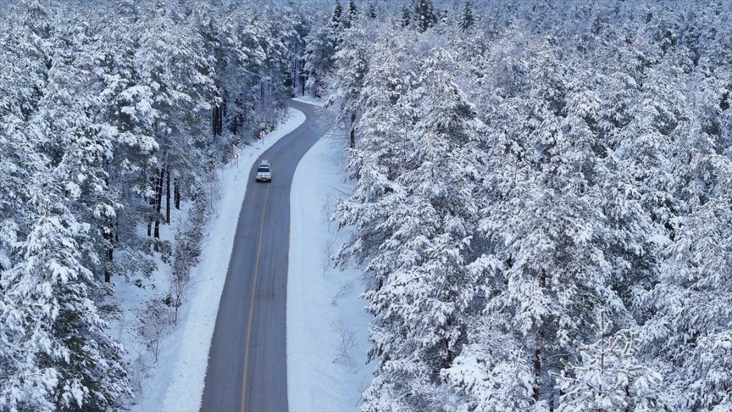 Bolu ve Düzce'nin yüksek kesimlerinde kar güzelliği 6