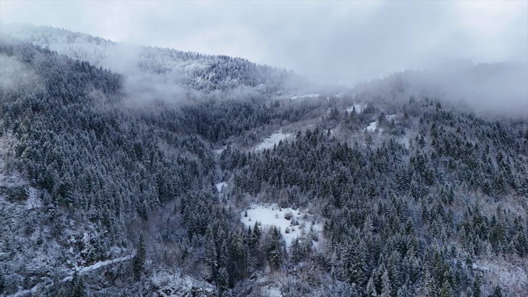 Keyfalan Yaylası beyaz rahmet karla kaplandı 6