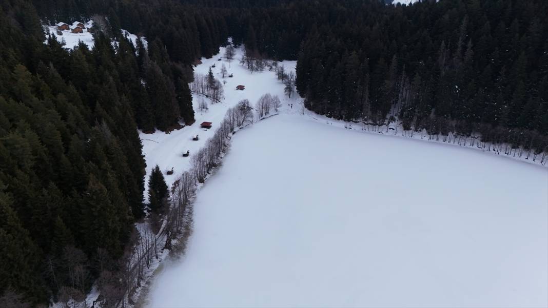 Şavşat'ın Karagöl'ü buz tuttu 2