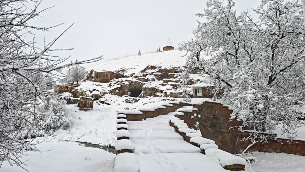 Ahlat'taki Selçuklu Meydan Mezarlığı beyaz kefenini giydi 1