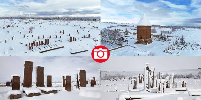 Ahlat'taki Selçuklu Meydan Mezarlığı beyaz kefenini giydi