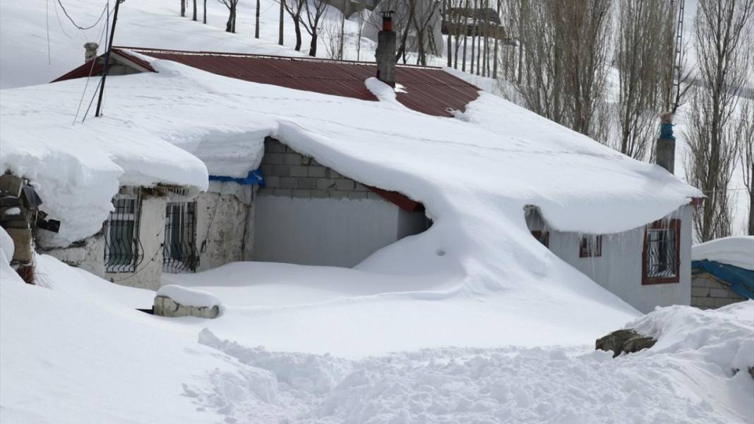 Ağrı'nın köylerinde ev ve ahırlar kara gömüldü 11