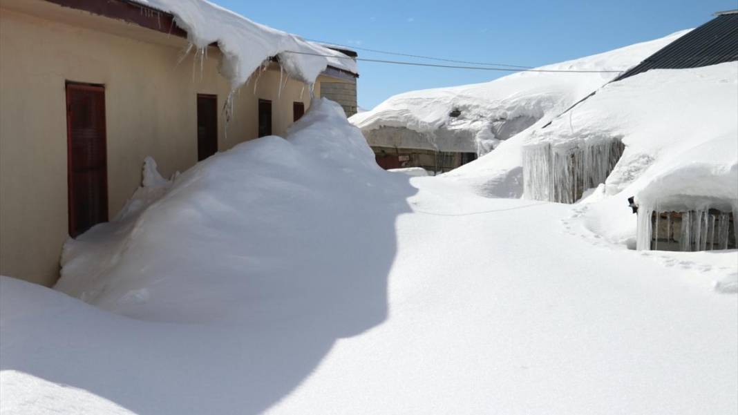 Ağrı'nın köylerinde ev ve ahırlar kara gömüldü 12