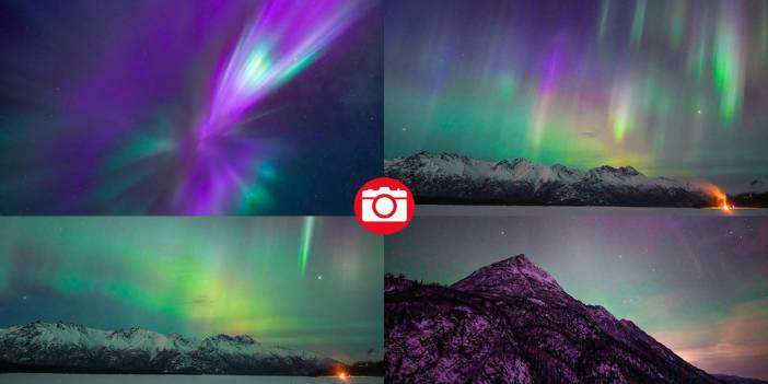 Alaska'nın rengarenk kuzey ışıkları