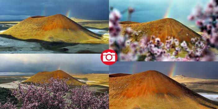 Meke Krater Gölü’nde bahar güzelliği