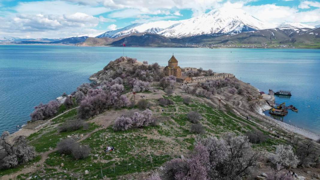 Bir yanda kar, bir yanda çiçek: Akdamar 2