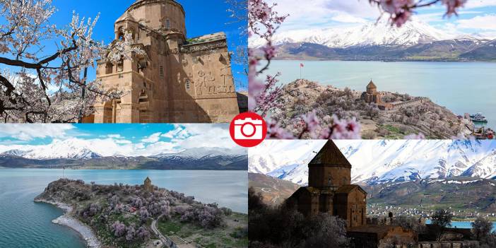 Bir yanda kar, bir yanda çiçek: Akdamar