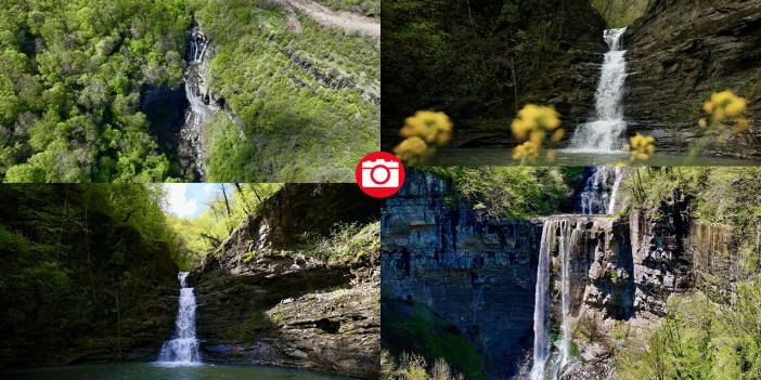 Kabaceviz Şelaleleri baharla yeşil örtüsüne kavuştu