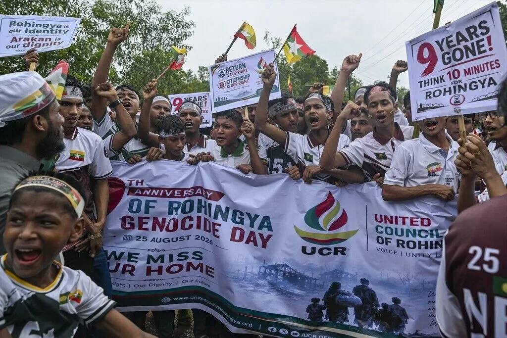 Arakanlı Müslümanlar, zorunlu göçün 9’uncu yılında 'adalet' için meydanlarda 2