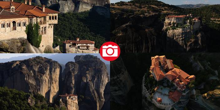 Dik kayalıkların zirvesine inşa edilen Meteora
