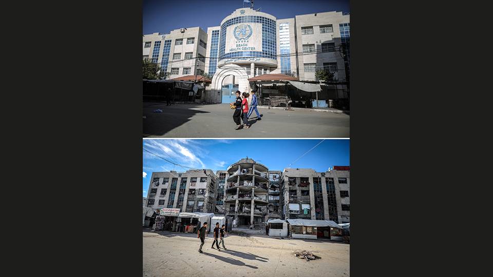 Katil israilin Gazze'deki yıkımının etkisi: Öncesi ve sonrası 16