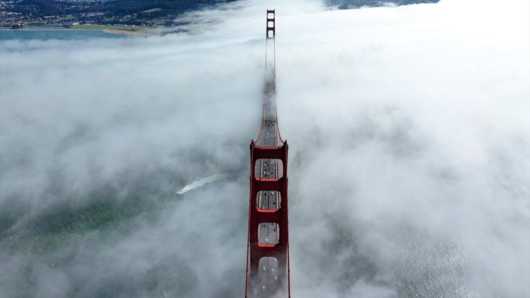 Golden Gate Köprüsü sisle kaplandı 5