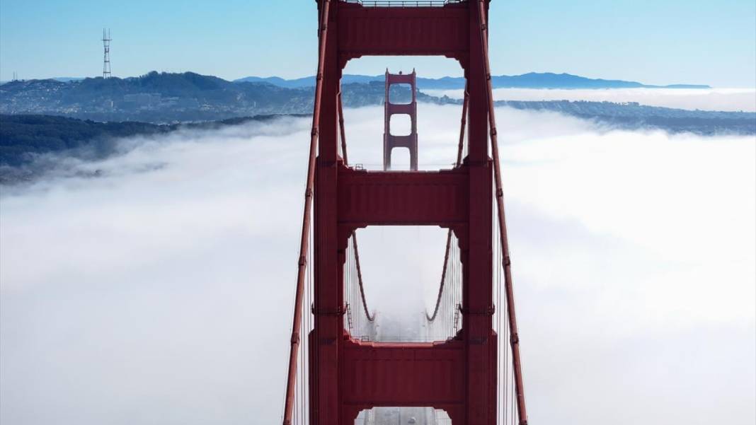 Golden Gate Köprüsü sisle kaplandı 6