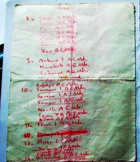 Bekir Berk’in bir aylık mahkeme listesi 1