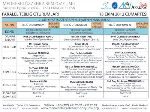 İşte Medresetüzzehra Sempozyumu'nun programı 5