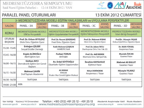 İşte Medresetüzzehra Sempozyumu'nun programı 7