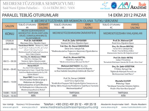 İşte Medresetüzzehra Sempozyumu'nun programı 8