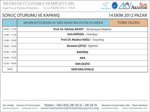 İşte Medresetüzzehra Sempozyumu'nun programı 9