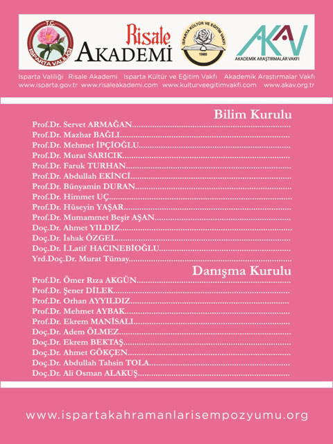 Isparta Kahramanları Sempozyumu Programı 8