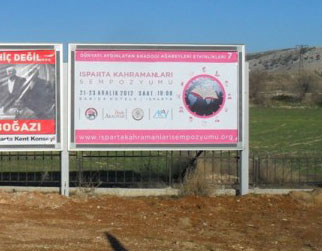 Isparta Kahramanları Sempozyumu bilboardlarda